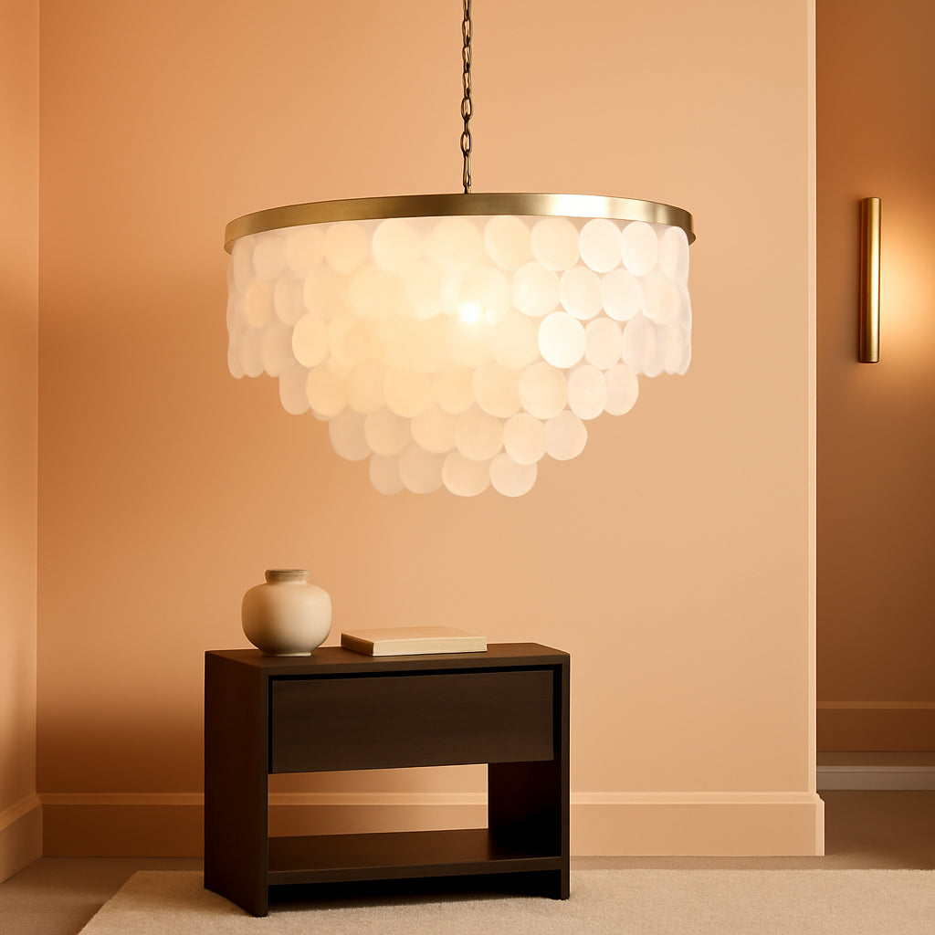 24-Inch Brushed Brass Finish Five-Light Chandelier