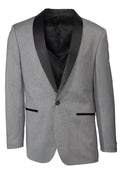 "Sebastian" Grey Pindot Tuxedo Jacket Shawl (Separates) - Whitelabeauty